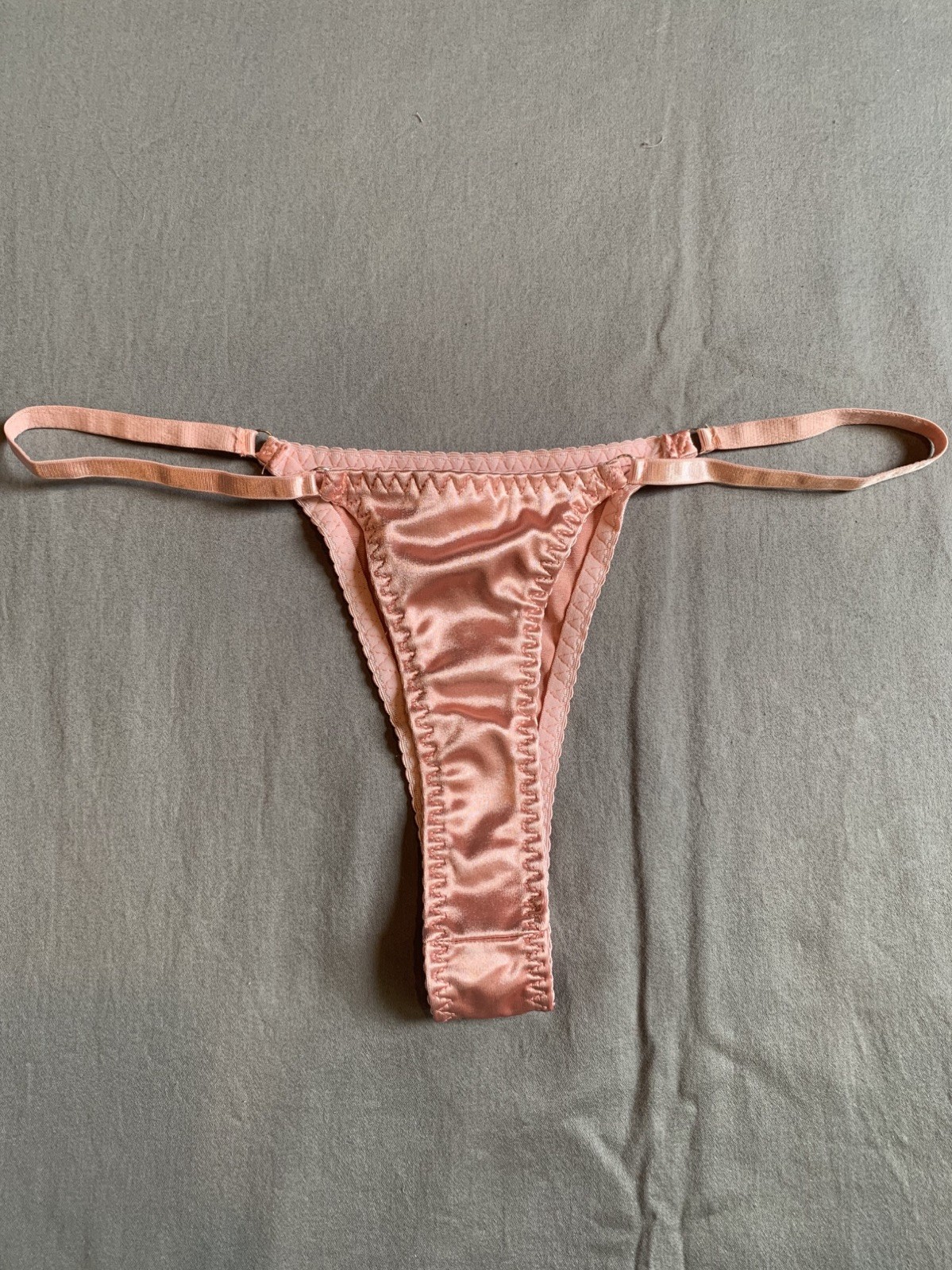 New Sexy Pink Satin Thong Panties Solid L String