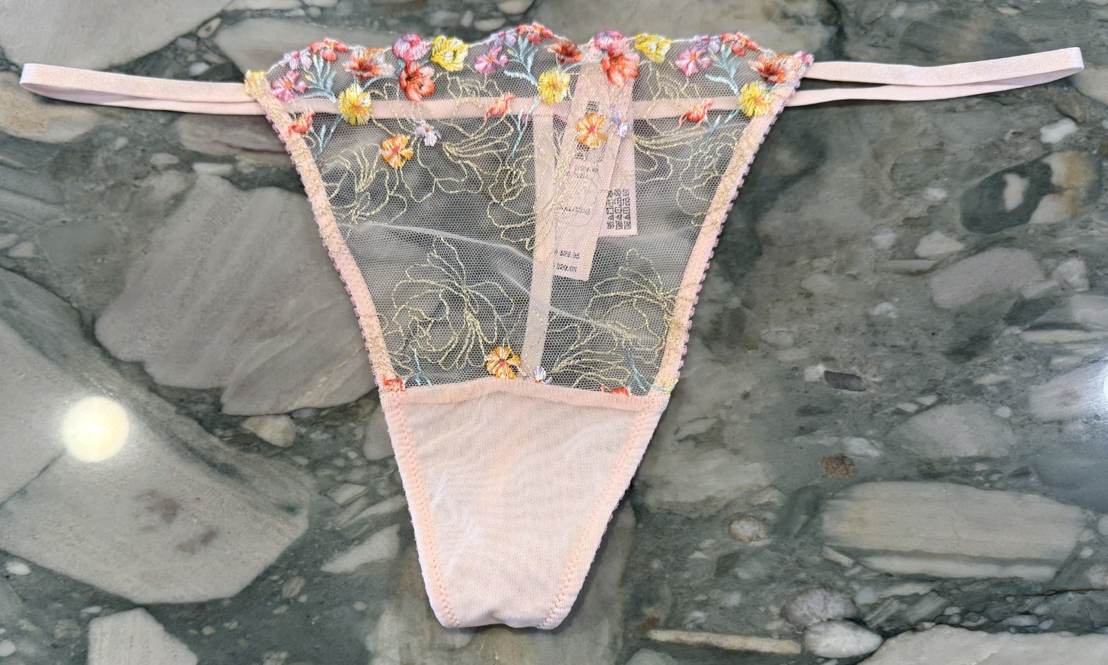 NEW Victoria Secret Dream Angels Floral Bloom Embroidery V-String Pink – XL XXL
