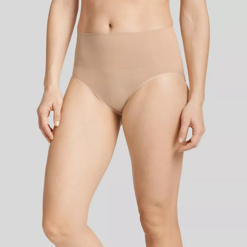 Jockey Generation Tummy Smoothing Mid-Waist Briefs High Rise Beige Large NWT