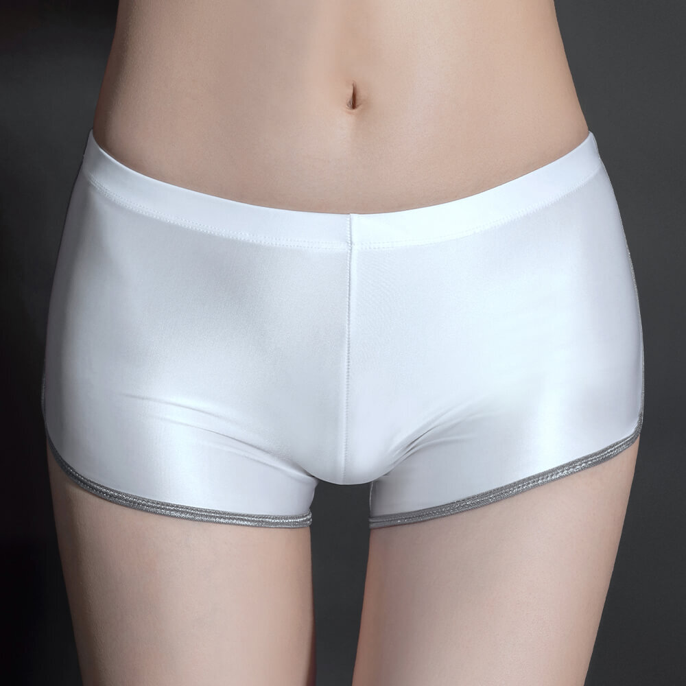4 Pcs Lot Sexy Womens Panties Boyshorts Thin Satin Underwear Low Waist Intimates