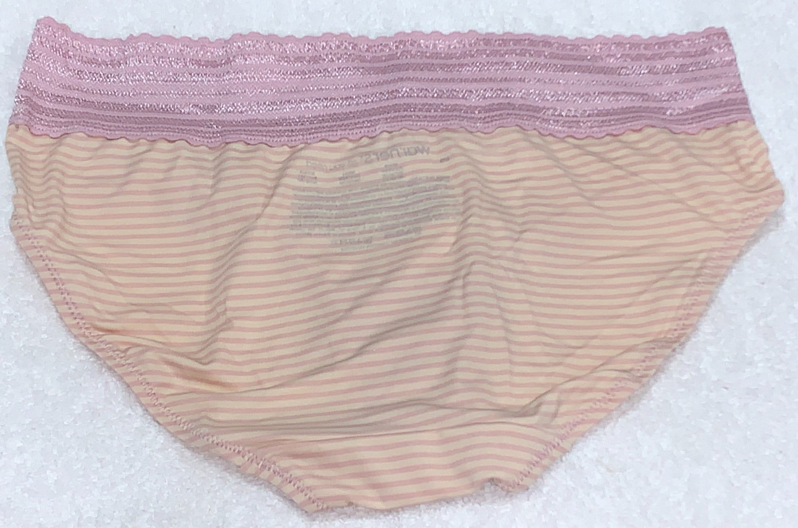 WARNERS No Pinching No Problems Lace Lilac Nude Striped Hipster Panty Womens M 6