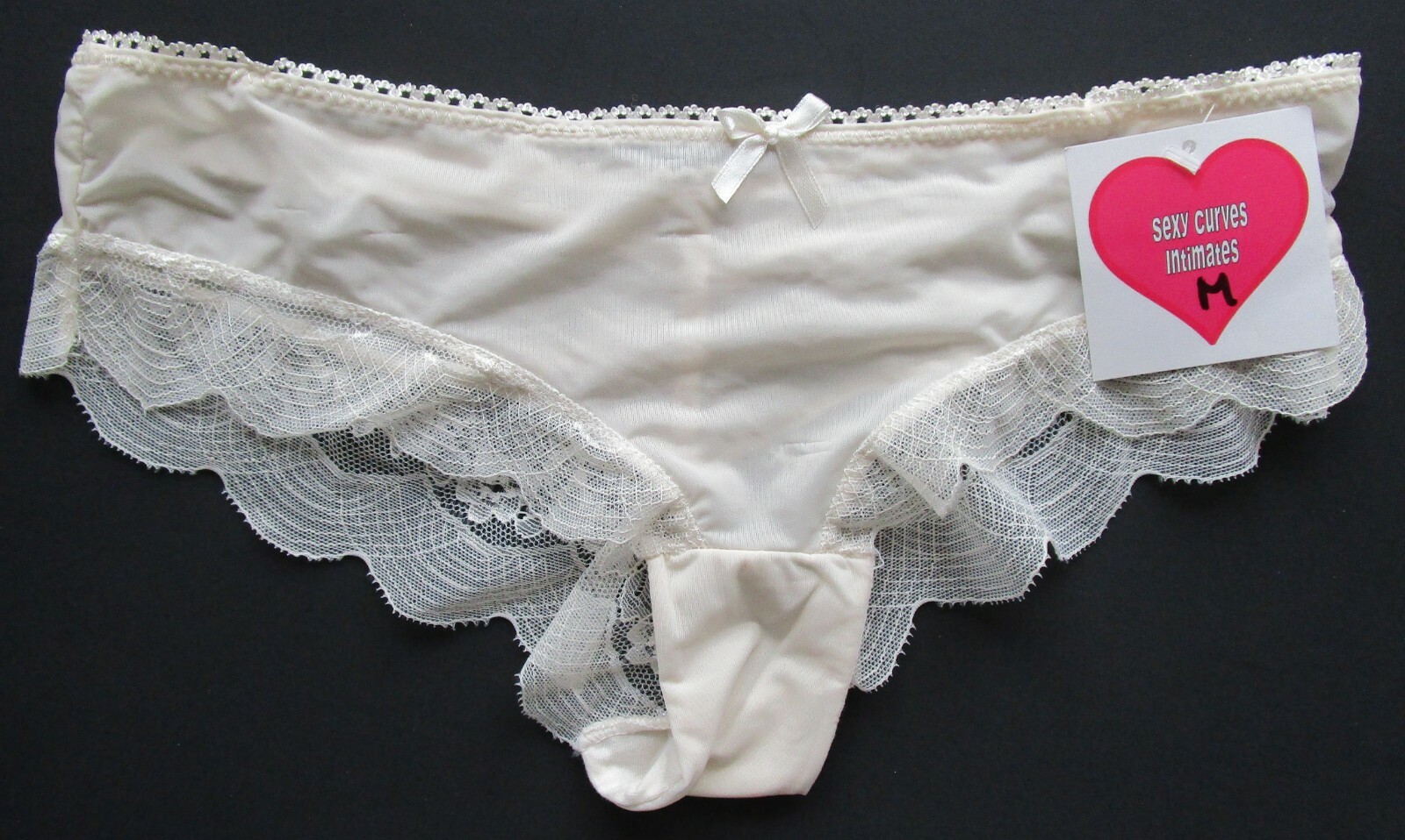 Sexy Curves Intimates Nylon Blend Lace Trimmed Hipster Pantie Size Medium NWT