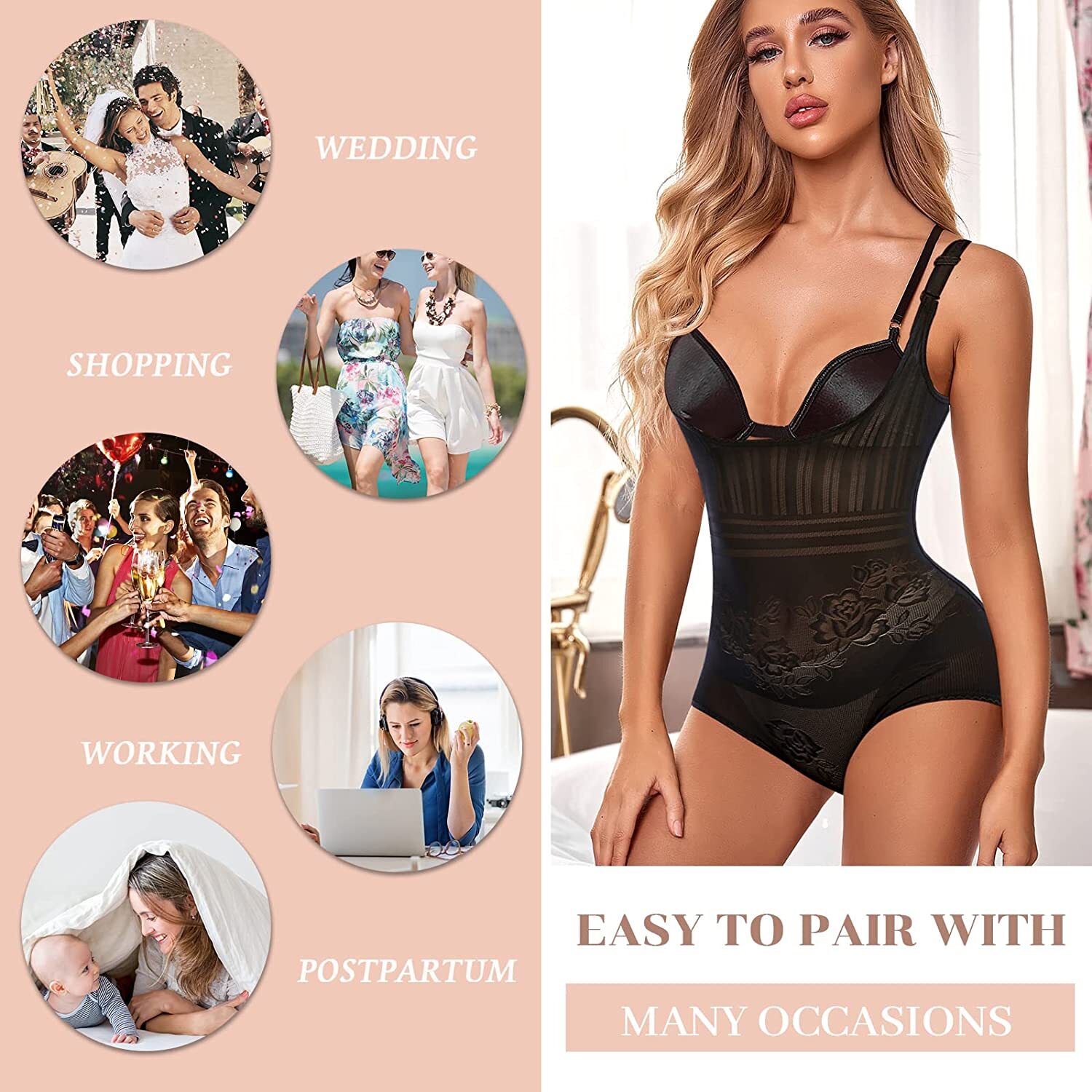Women Full Body Waist Trainer Shaper Underbust Corset Cincher Shapewear-Bodysuit