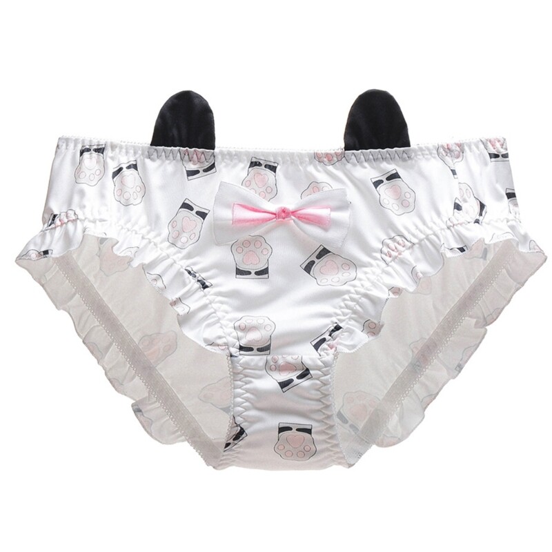 Cats Paws Bikini Underwear Women s Breathable Panties Bowknot Underwear Gifts