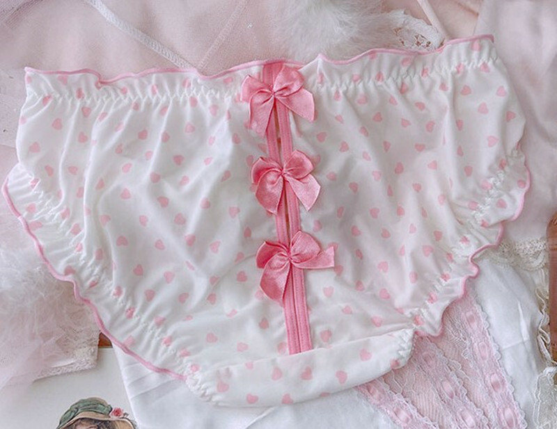 Japanese Lolita Sweet Bow Underpants Love Heart Waist Sexy Panties Briefs new