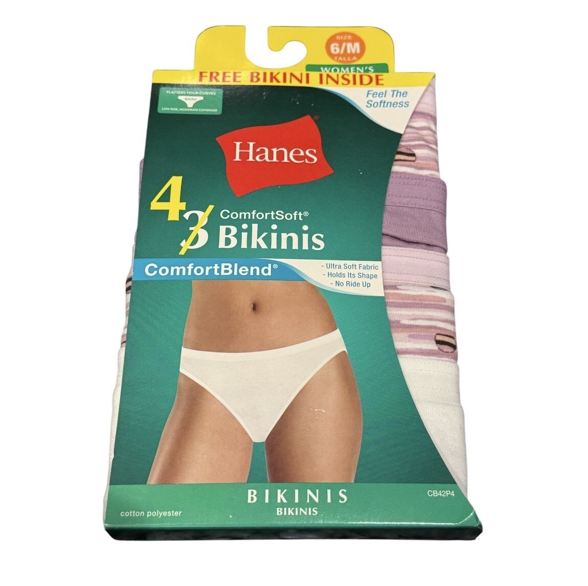 Lot Of 2 Packs Hanes Comforsoft Bikinis Size 6/M No Ride Up Tagless 8 Pair Total