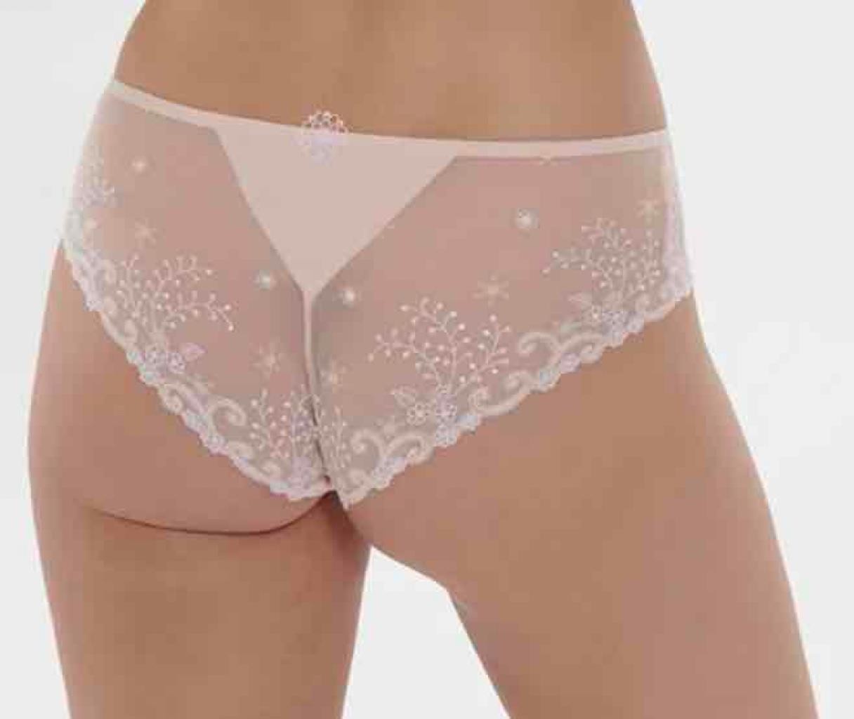 SIMONE PERELE Delice Boyshorts Blush Panty Embroidered Floral Size Medium (3)