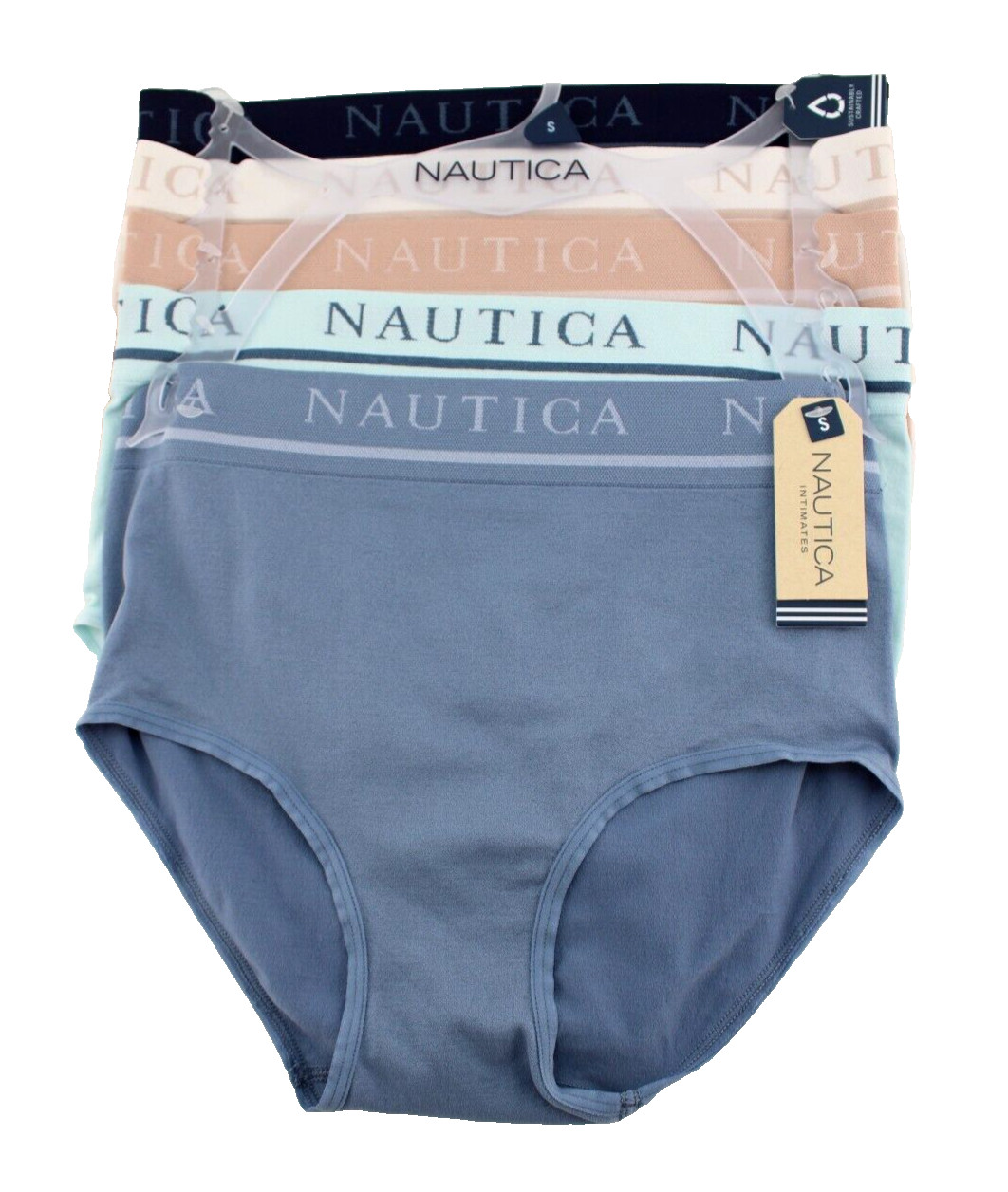 New NAUTICA 5-pk Small Multi Colors Full Coverage Seamless Women Briefs MSRP $48
