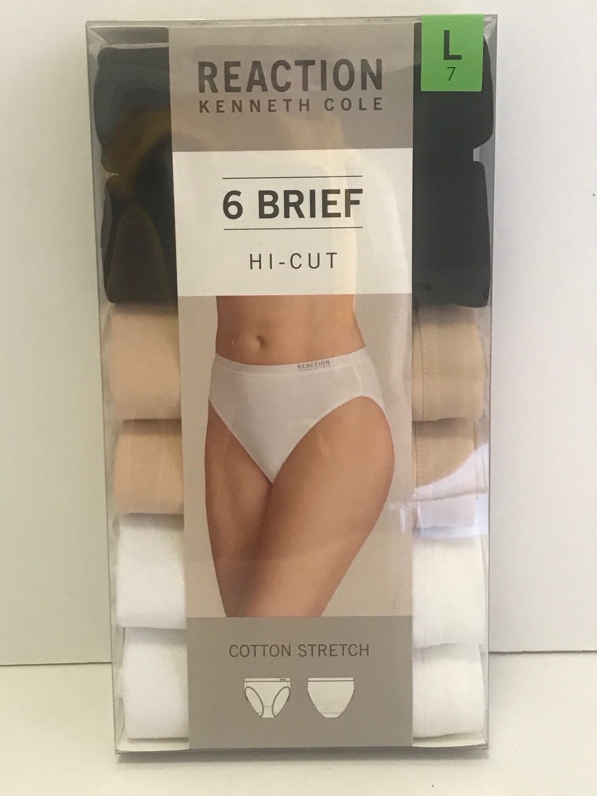 Reaction Kenneth Cole Black Tan White 6 Brief Hi-Cut Women’s Underwear Intimates