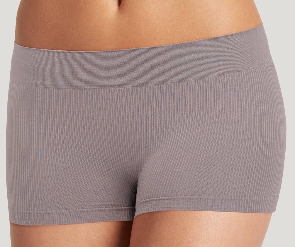JOCKEY Womens Ribbed Boyshort Brown Underwear Seamfree Panty Nylon Blend Size XL