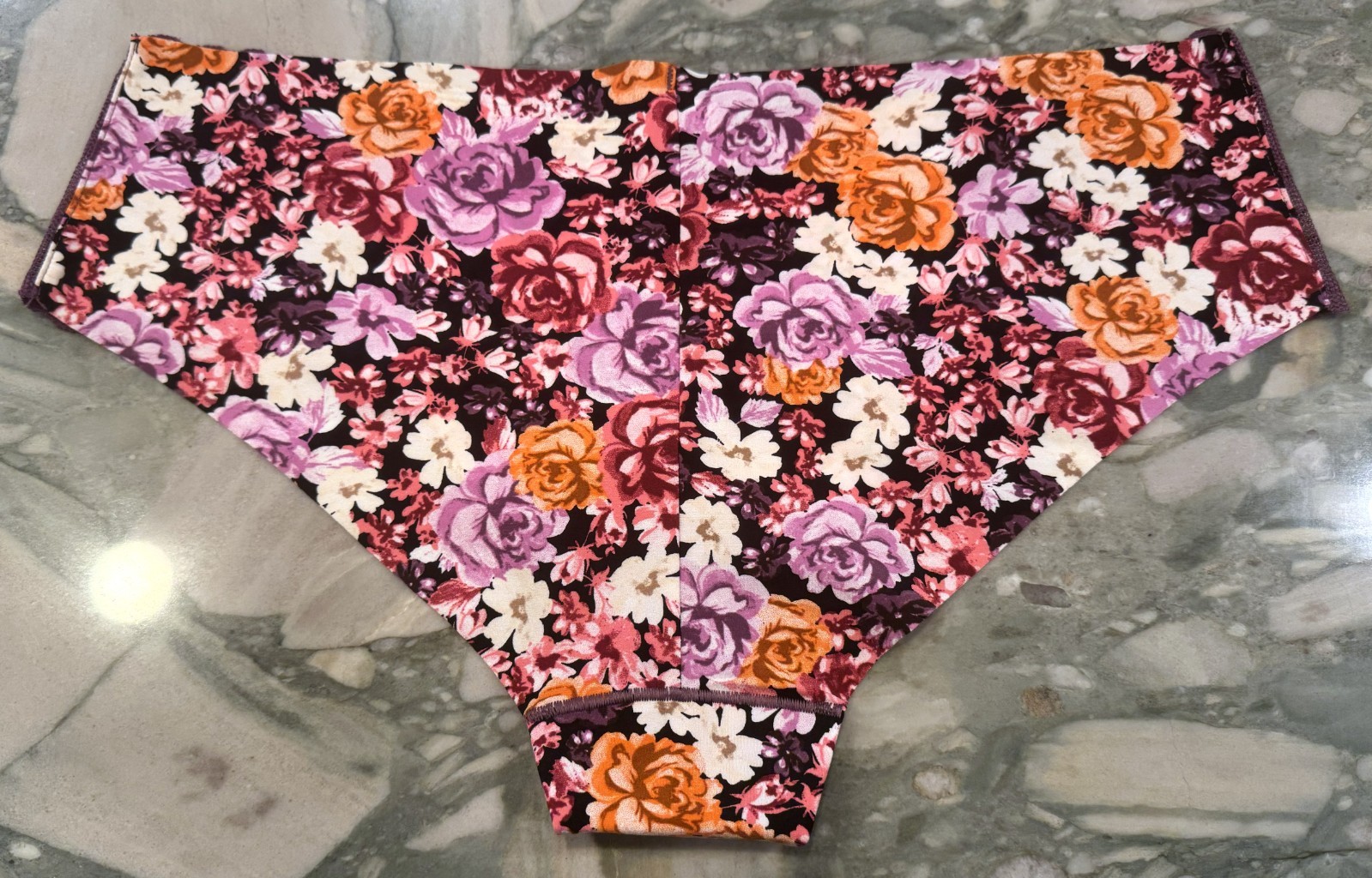 NEW Victoria Secret PINK No Show Cheeky – Lace Inset – Purple Garden Floral XXL