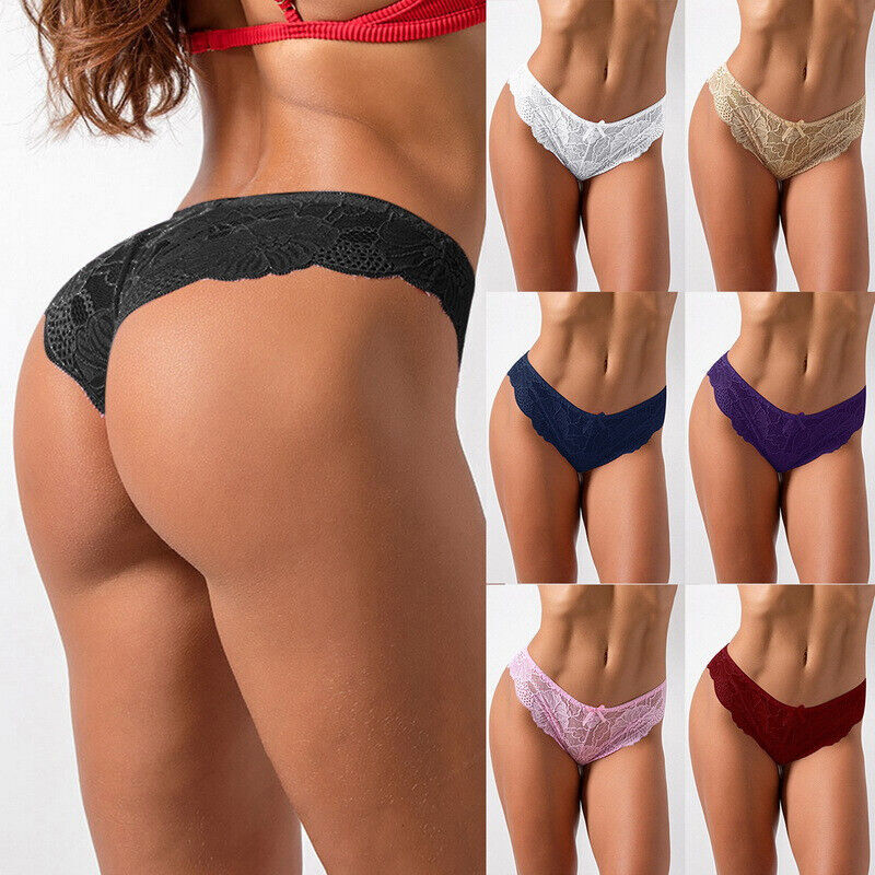 2 Pack Lot Sexy Women Lace Panties Lingeries Seamless Sheer Underwear Briefs