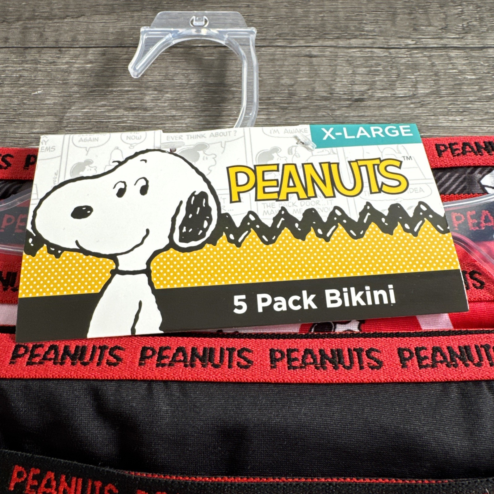 Peanuts Assorted 5 Pack Cotton Blend Bikini Panties XL