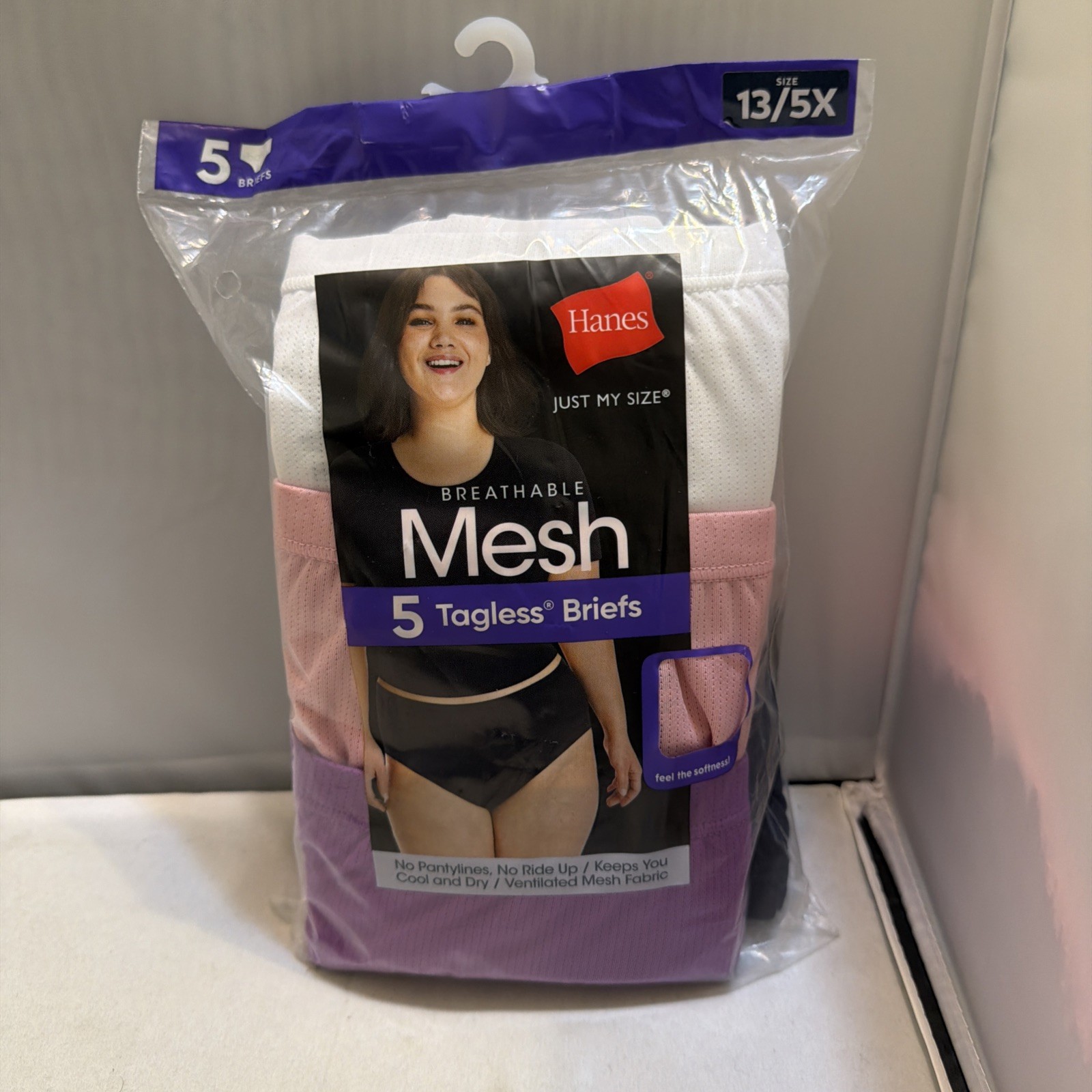 Just My Size Women Briefs Underwear Plus Size 13/5X Breathable Mesh