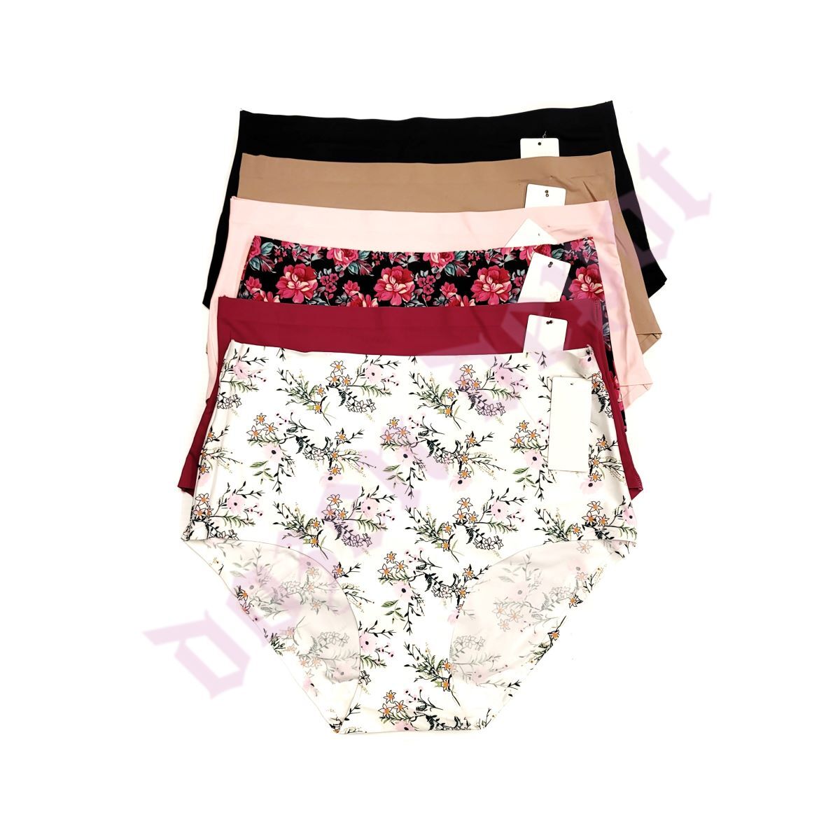 High Waist Flower Soft Polyamide Laser Cut No show Line Seamless Brief Panties
