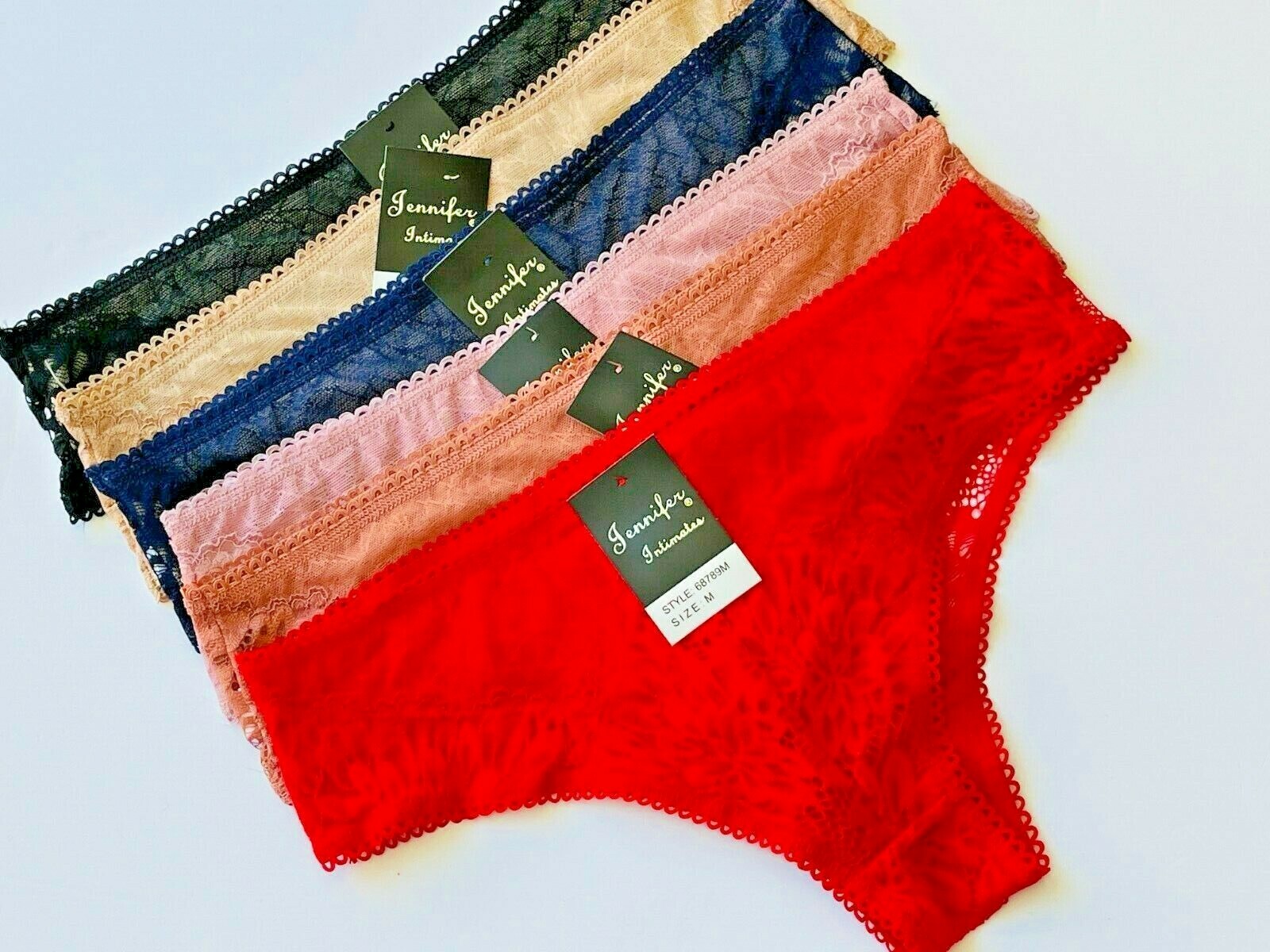 6-12 Bikini Hispter Boykini Lace Sexy Panties Undies CHEEKY LONG LEG 68789 S-XL