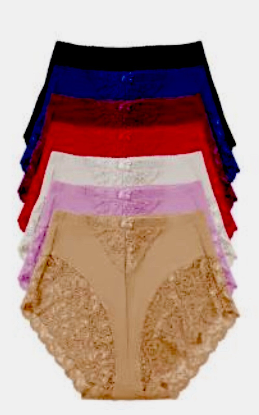 Lot 6 Gorgeous HIGH WAIST Briefs Tummy Control GIRDLE Lace SHAPER Panties Large