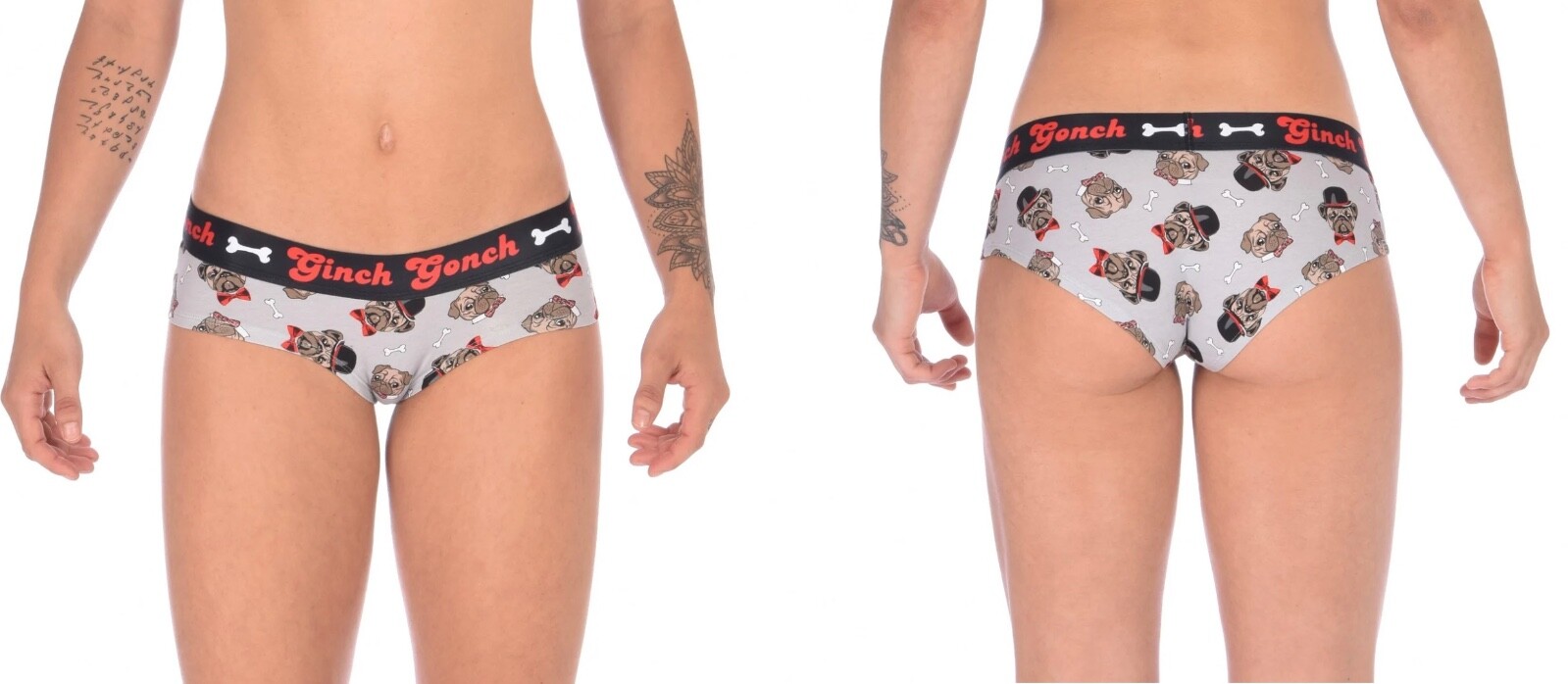 Ginch Gonch GoGo Dog PUG LIFE Women’s Fun Cotton Underwear EXTRA SMALL XS NIP