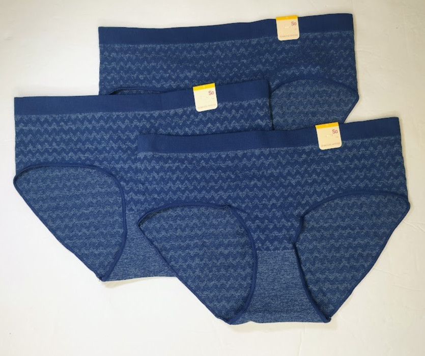 SO Seamless Hipster Panty ZG01U471R Blue Heather Set of 3 Small NWT
