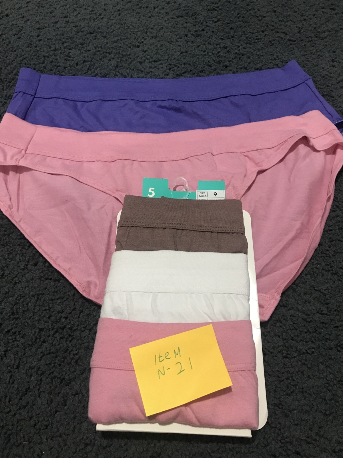 Just My Size 5 Pack Comfortblend Ultra Soft Bikinis Size 9 Multicolors.new