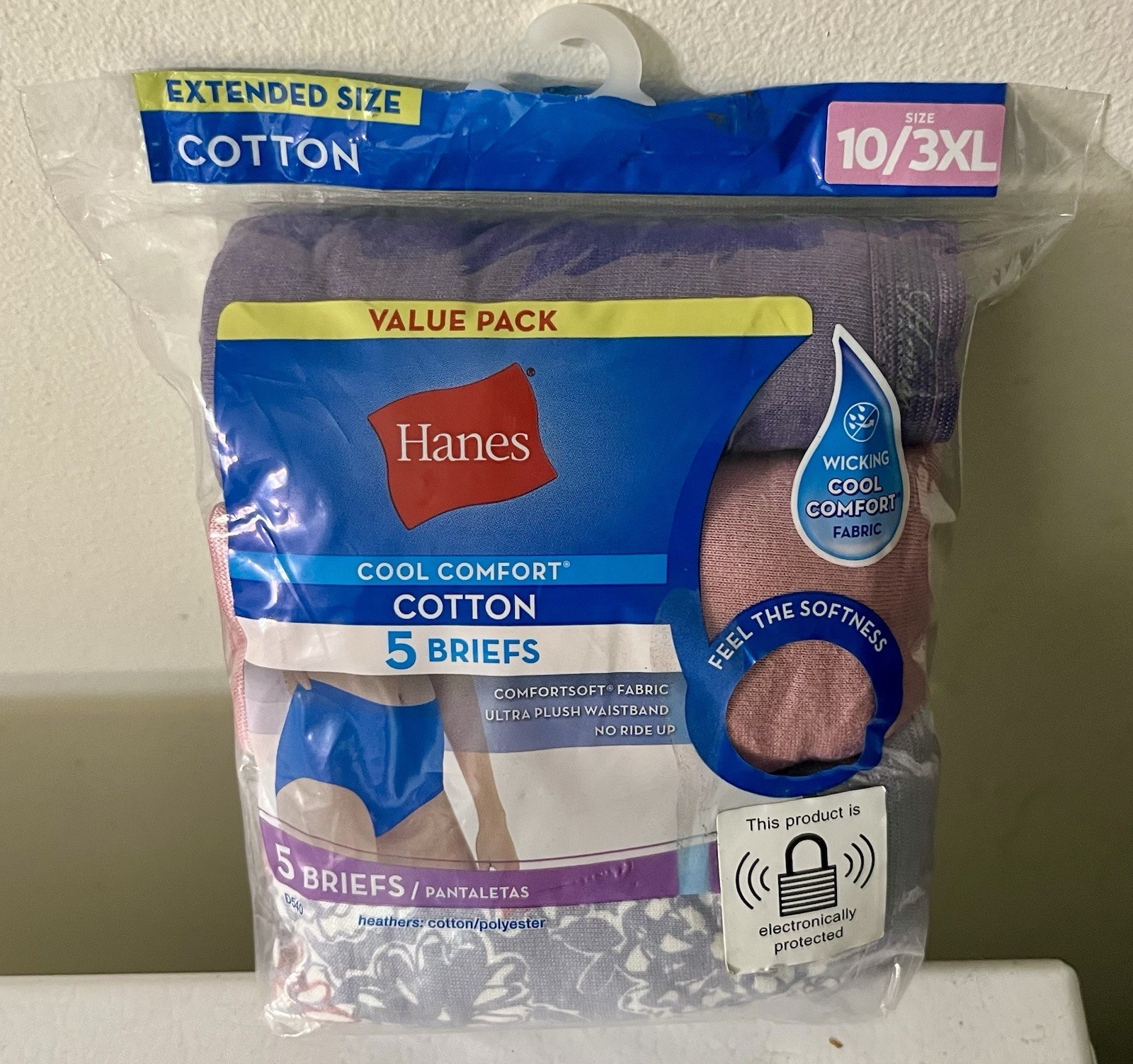 Hanes Cool Comfort Womens Briefs 5ct Size 10 / 3XL