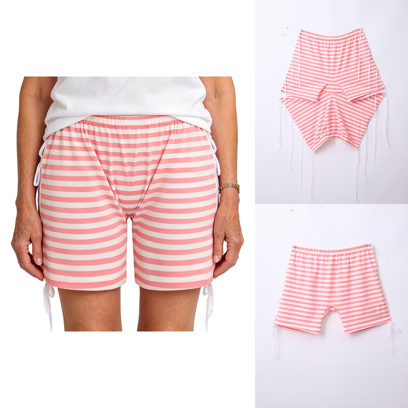 Women Lace Up Button Shorts Special Needs Clothing High Waist Loose Underpants