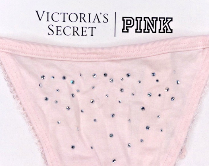 Victoria’s Secret NWT XXL Pink Sparkle Rhinestone Stretch V String Panty Sexy