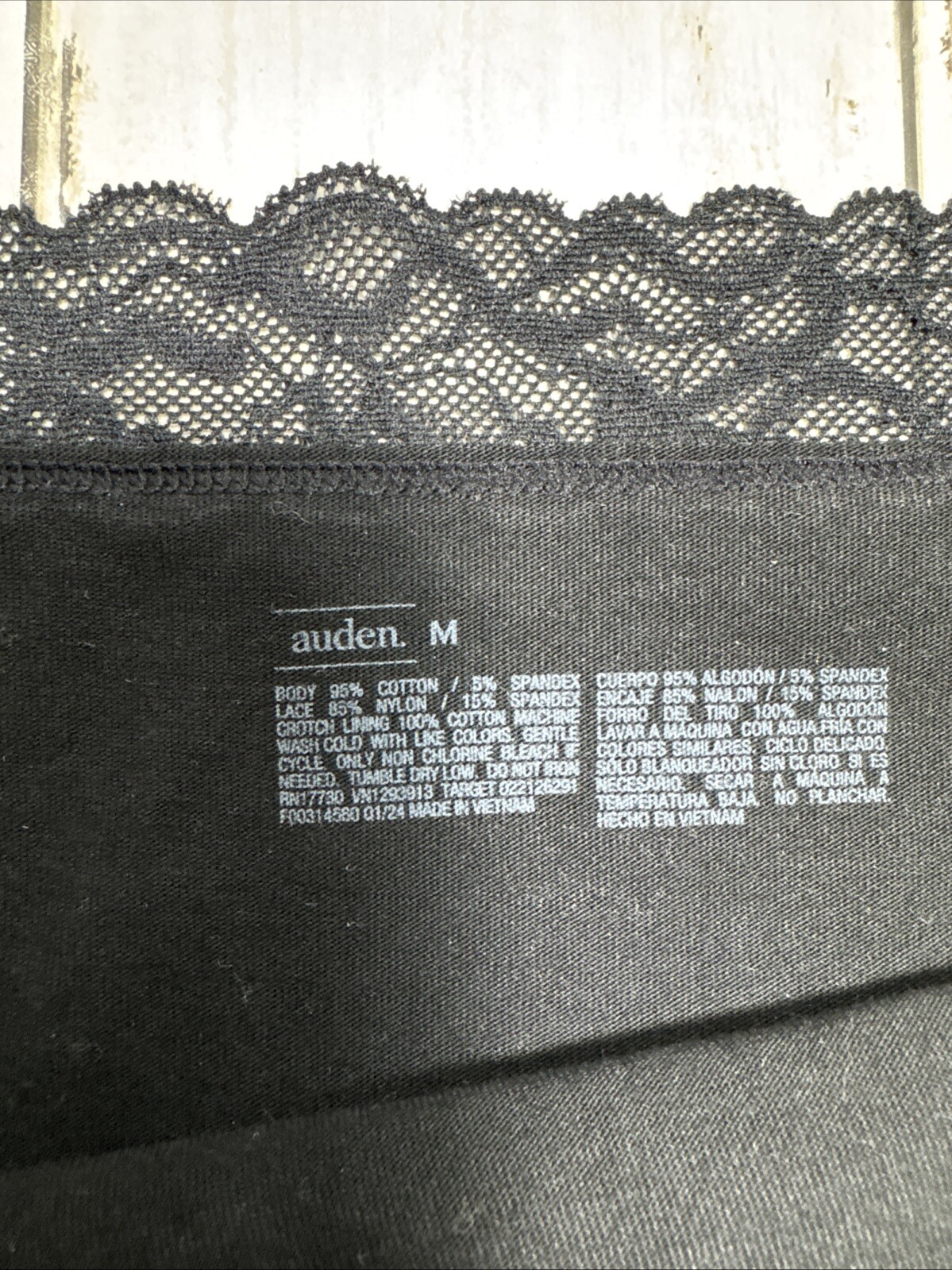 Auden Women’s Black Cotton Blend Hipster Panties Size M (8-10)