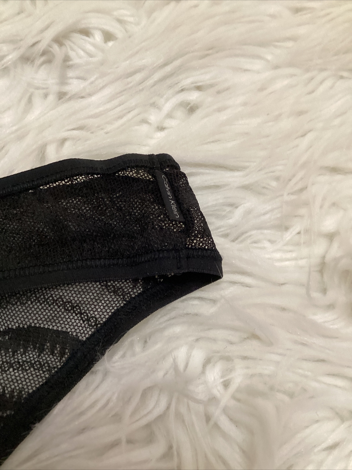 Calvin Klein Sz L Women’s Underwear Allover Lace Bikini QD3972-001 Black $15