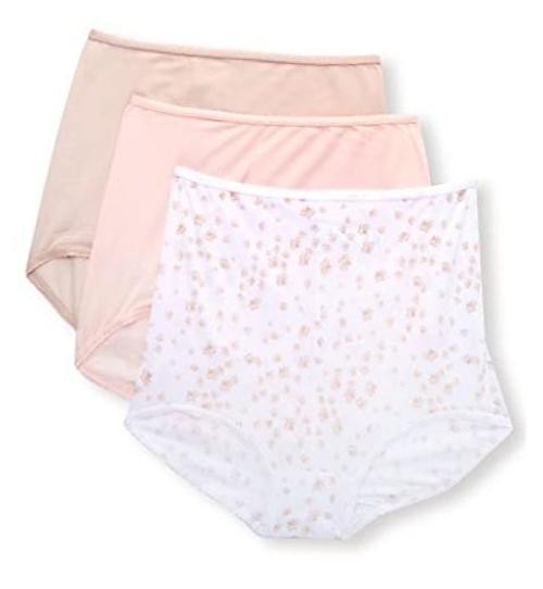 womens Underwear Briefs Pack, 3-pack, 5 Blushing Pink/Sandshell/White Floral
