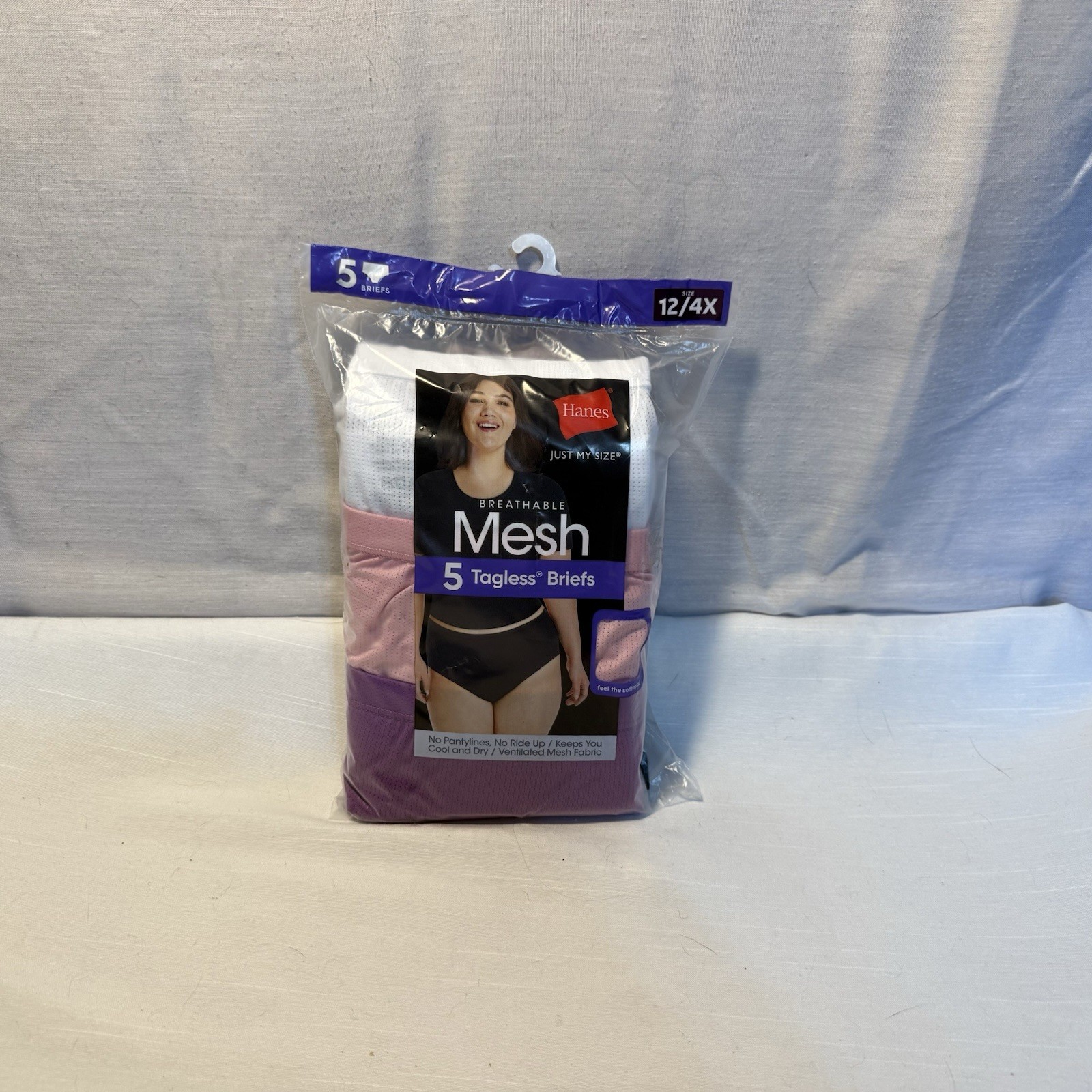 Hanes Just My Size Breathable Mesh Briefs 5 Pack Size 12 4X Tagless Panties