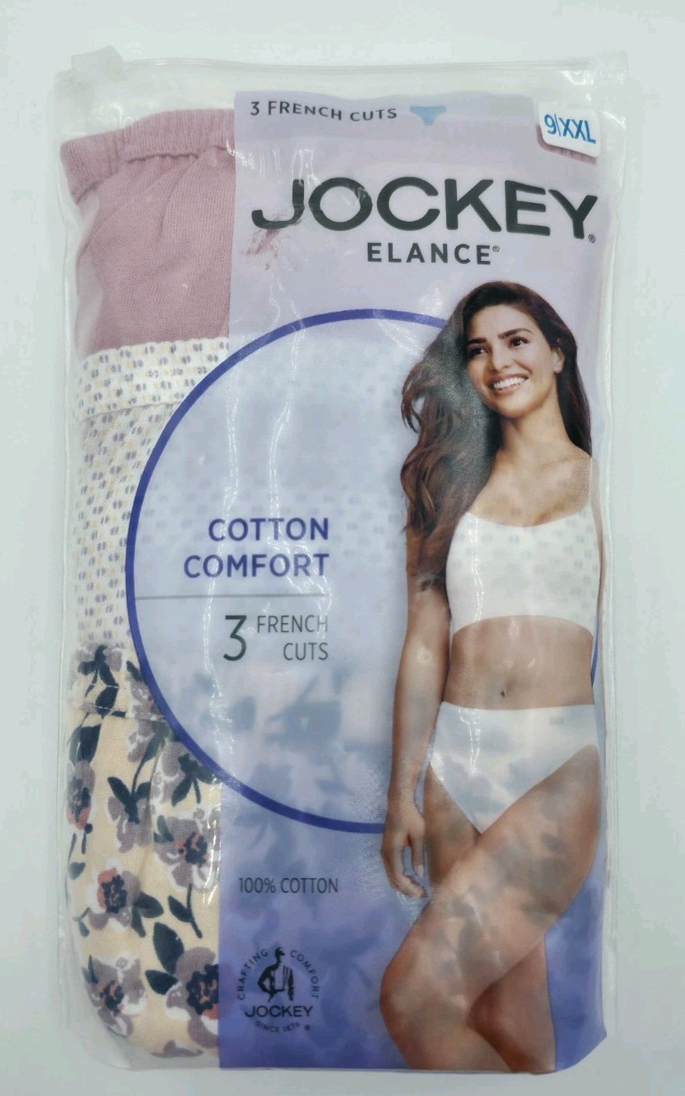 Jockey Elance Breathe Comfort Briefs Womens 9/XXL Multicolor French Cut 3 Pack