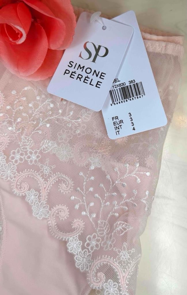 SIMONE PERELE Delice Boyshorts Blush Panty Embroidered Floral Size Medium (3)