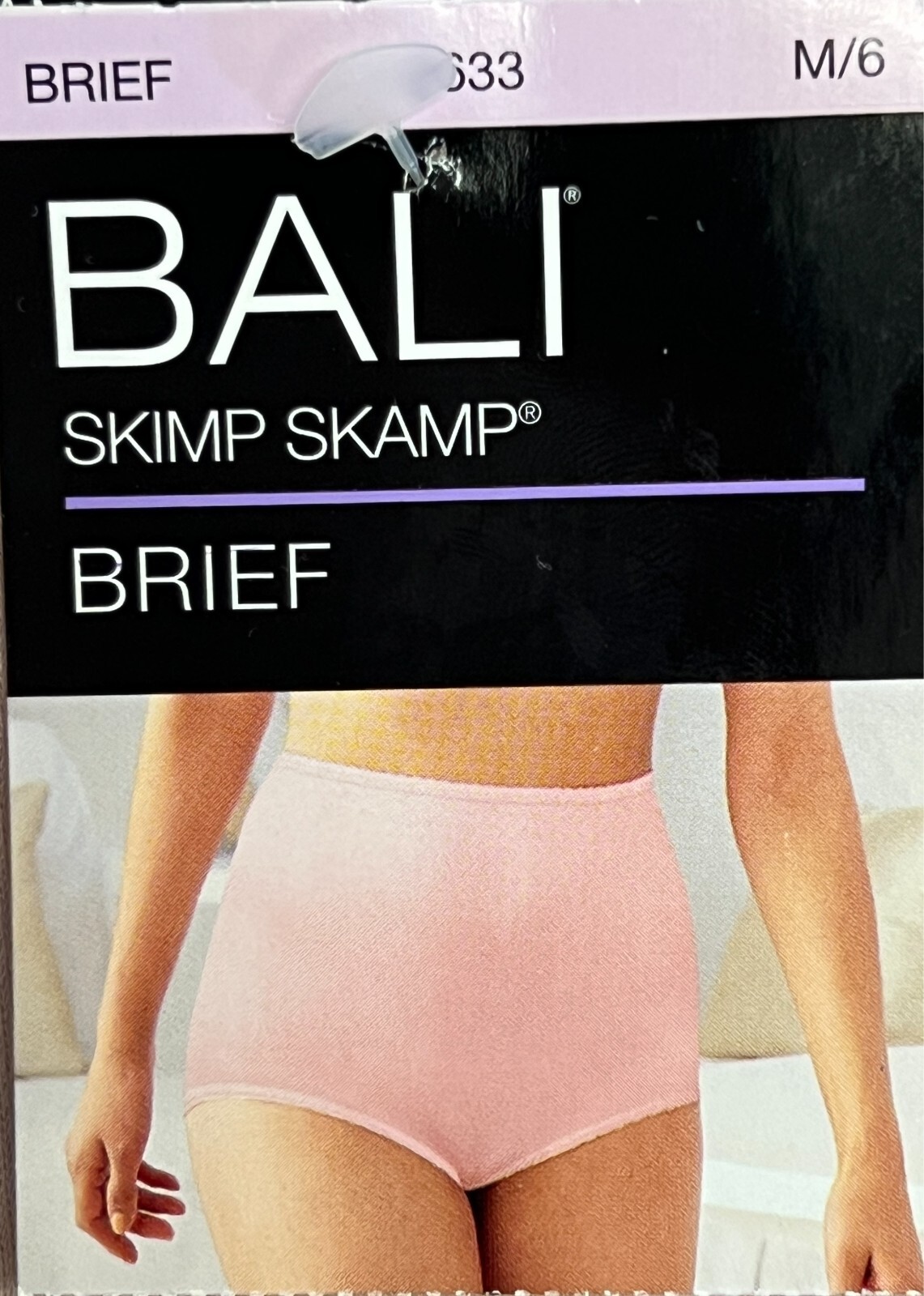 3 Bali Skimp Skamp Brief Panty M 6 MEDIUM Full Coverage Nylon Panties NWT 2633