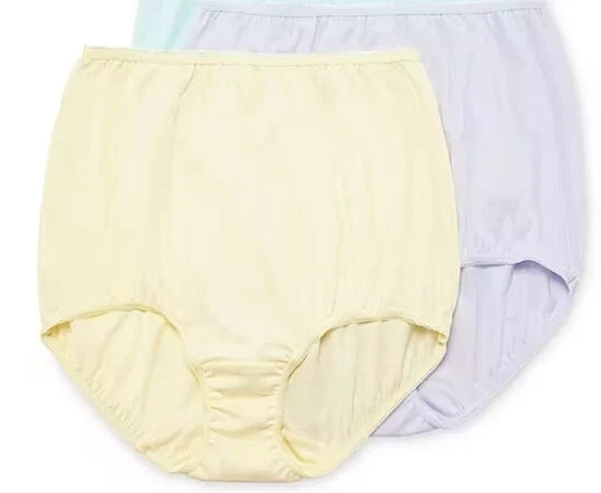 LOT 4 COTTON 100% BRIEF PANTIES WHITE,BLUE,BEIGE MIX SIZE 13 or 6X