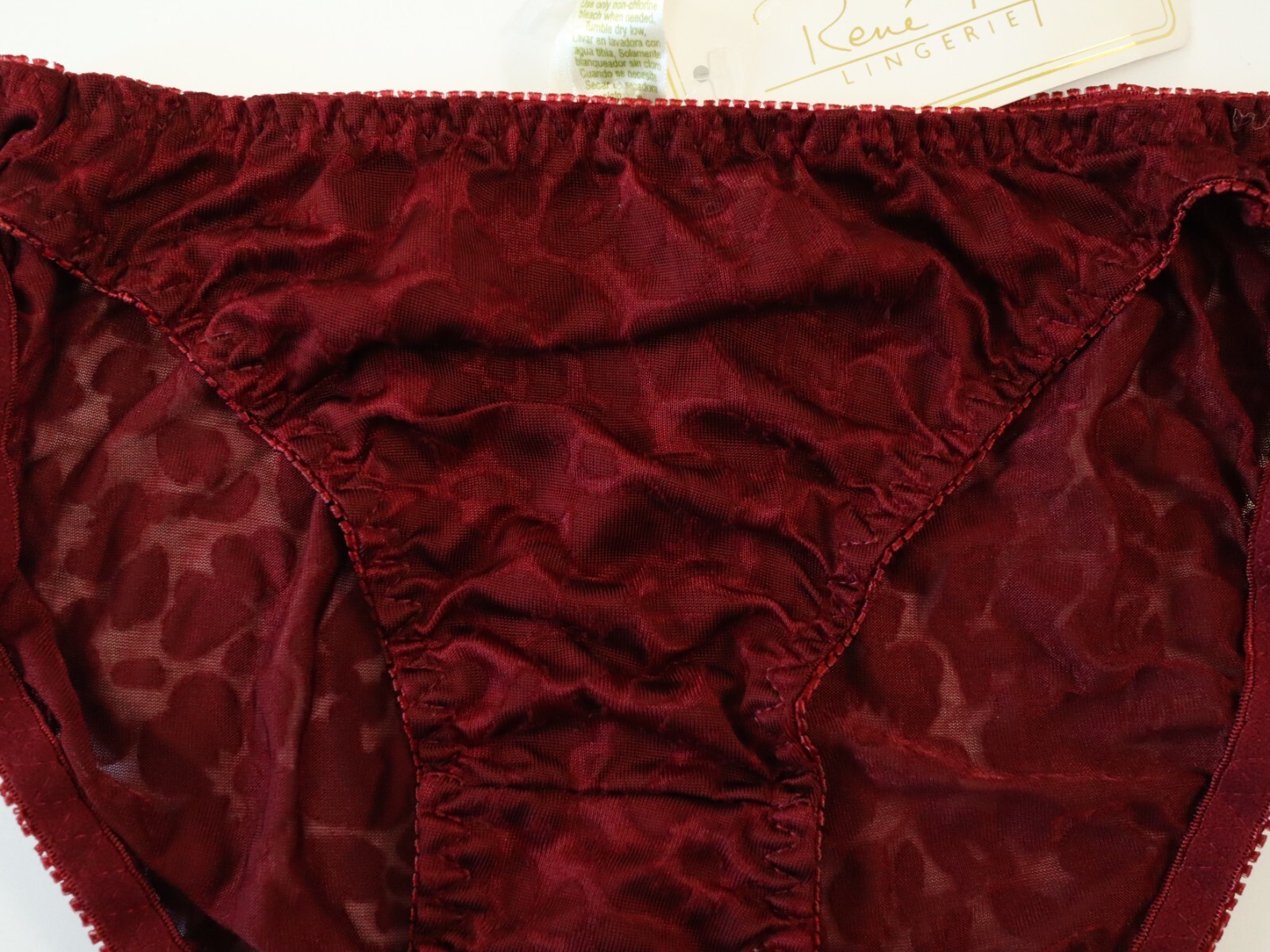 NEW Rene Rofe TRUE VTG 90s Y2K Silky Sheer Leopard Bikini Panty Sz SMALL