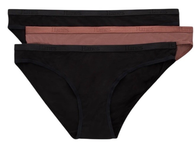 HANES Originals Women’s Size M 3-Pair Low Rise Bikini Underwear Bamboo Viscose