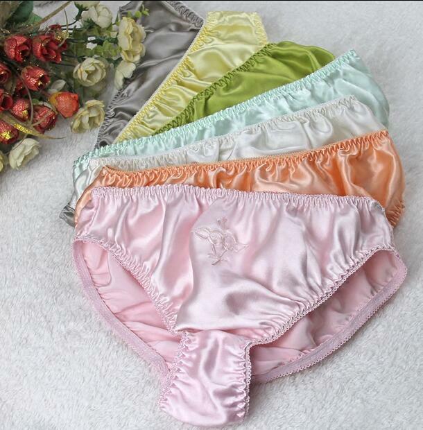 2 Pairs/lot 100% Pure Silk Women’s Low Rise Briefs Panties Underwear Lingerie