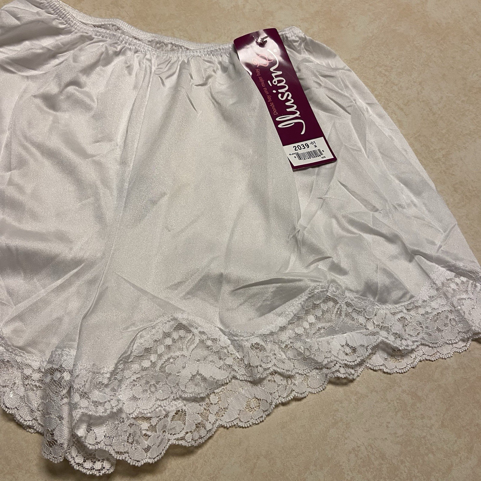 Vintage Panties Womens 34 Ilusion White Sissy Panty New NWT Retro Bloomers Lace