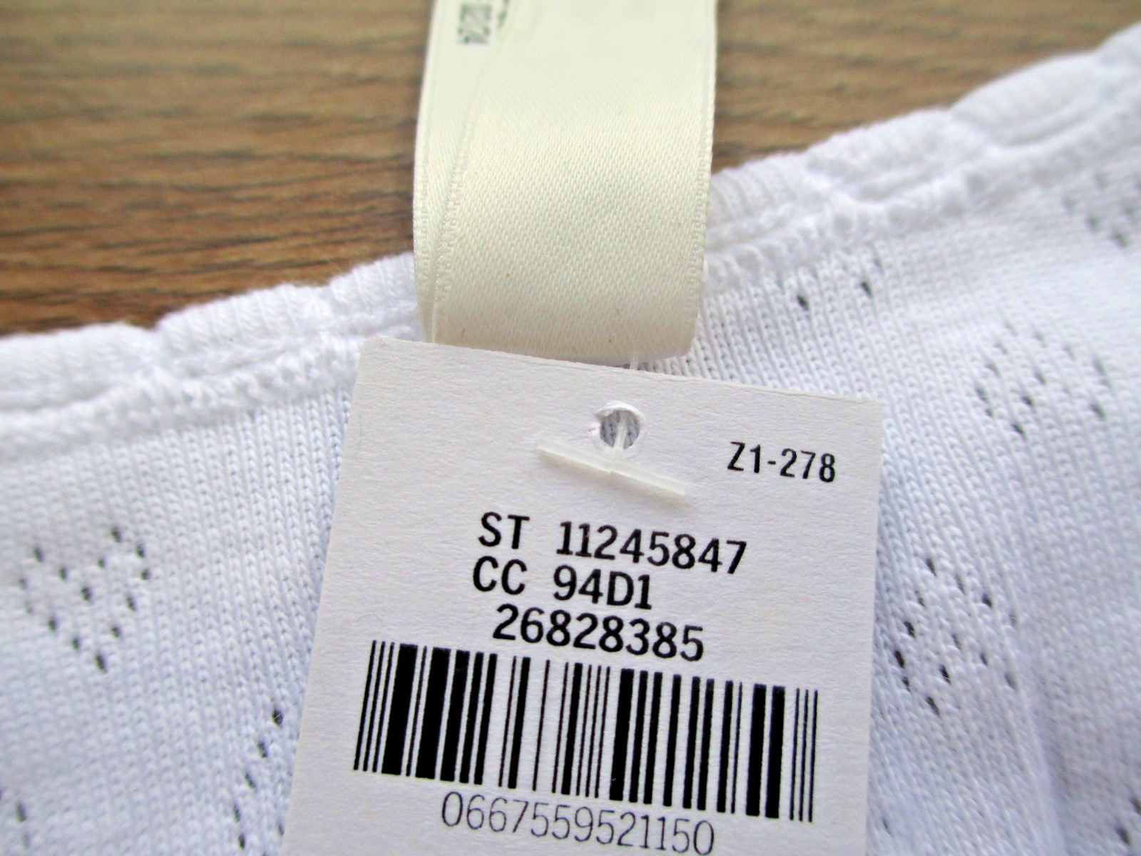 VICTORIA’S SECRET PINK 100% Cotton High Leg Thong Panty VS White L XL Pointelle