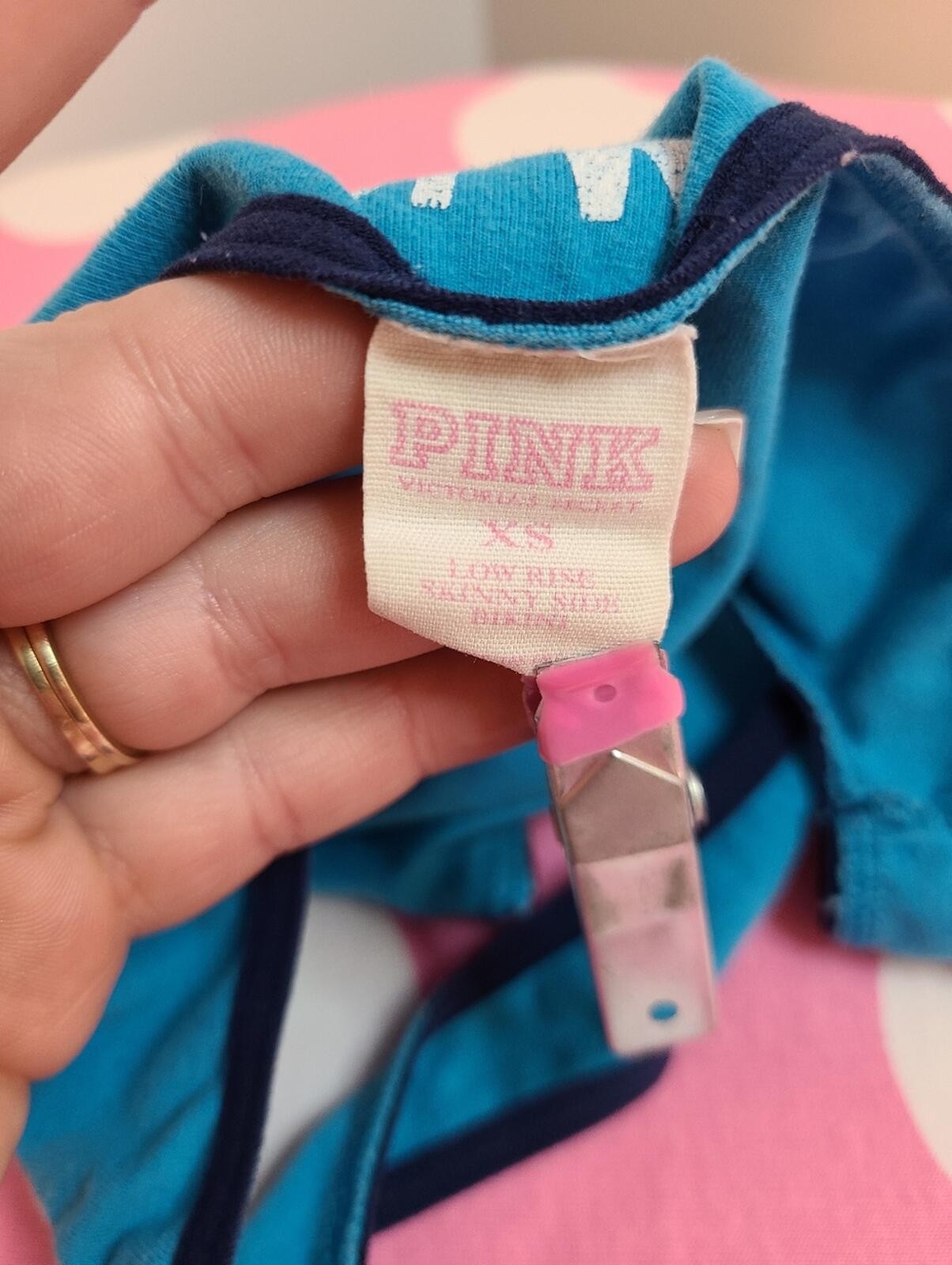 Rare VTG VS PINK Graphic Cotton Extra Low Rise Skinny Side Bikini Panty Size XS