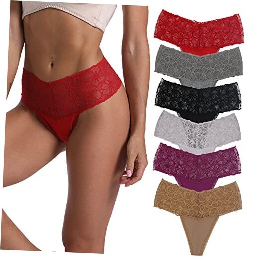Delcroix Lace Thongs X-Large Black*1 Red*1 Dark Blue*1 White*1 Nude*1 Grey*1