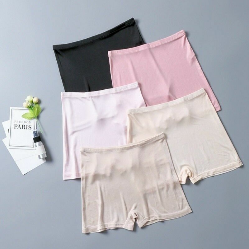 Women Silk Briefs Boxer Underwear Knickers Panties Stretch Underpants High Waist