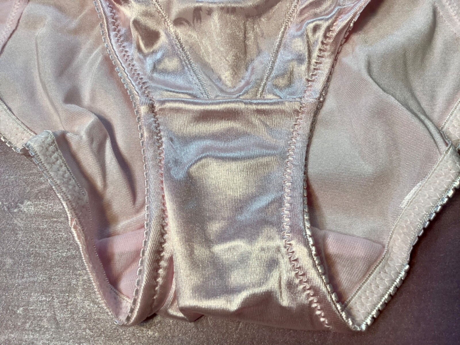Women Control Panties,Briefs”Eva Cervantes”Size L. pink Soft shiny Satin W/decor