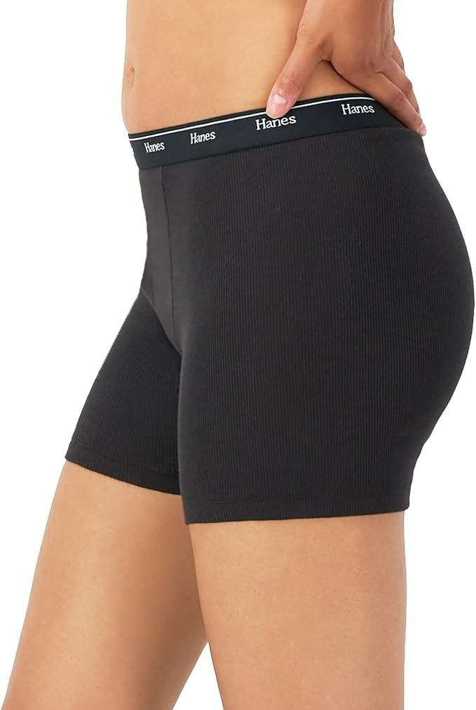 4-Pack Hanes Originals Women’s Mid-Thigh Boxer Briefs SMALL Color Mix Stretch