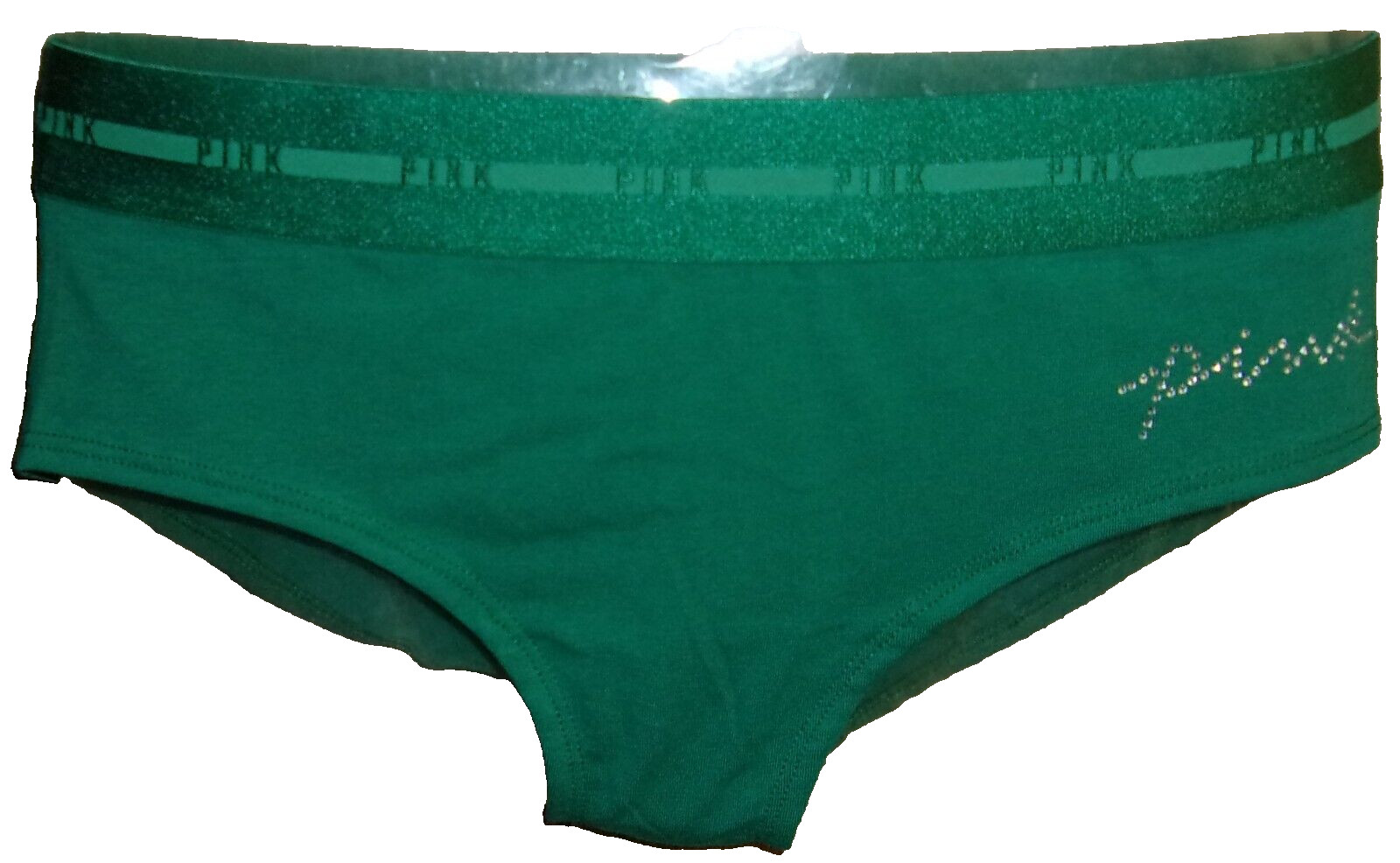Victoria’s Secret PINK Sparkle Bling BIKINI HIPSTER Green Panty Medium NWT
