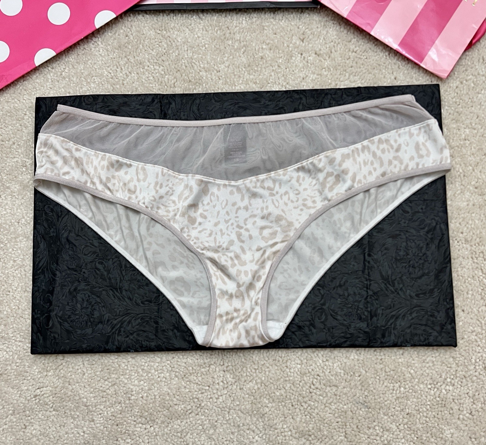 Victoria’s Secret L Very Sexy Leopard Animal Print Satin Hiphugger Panties LARGE