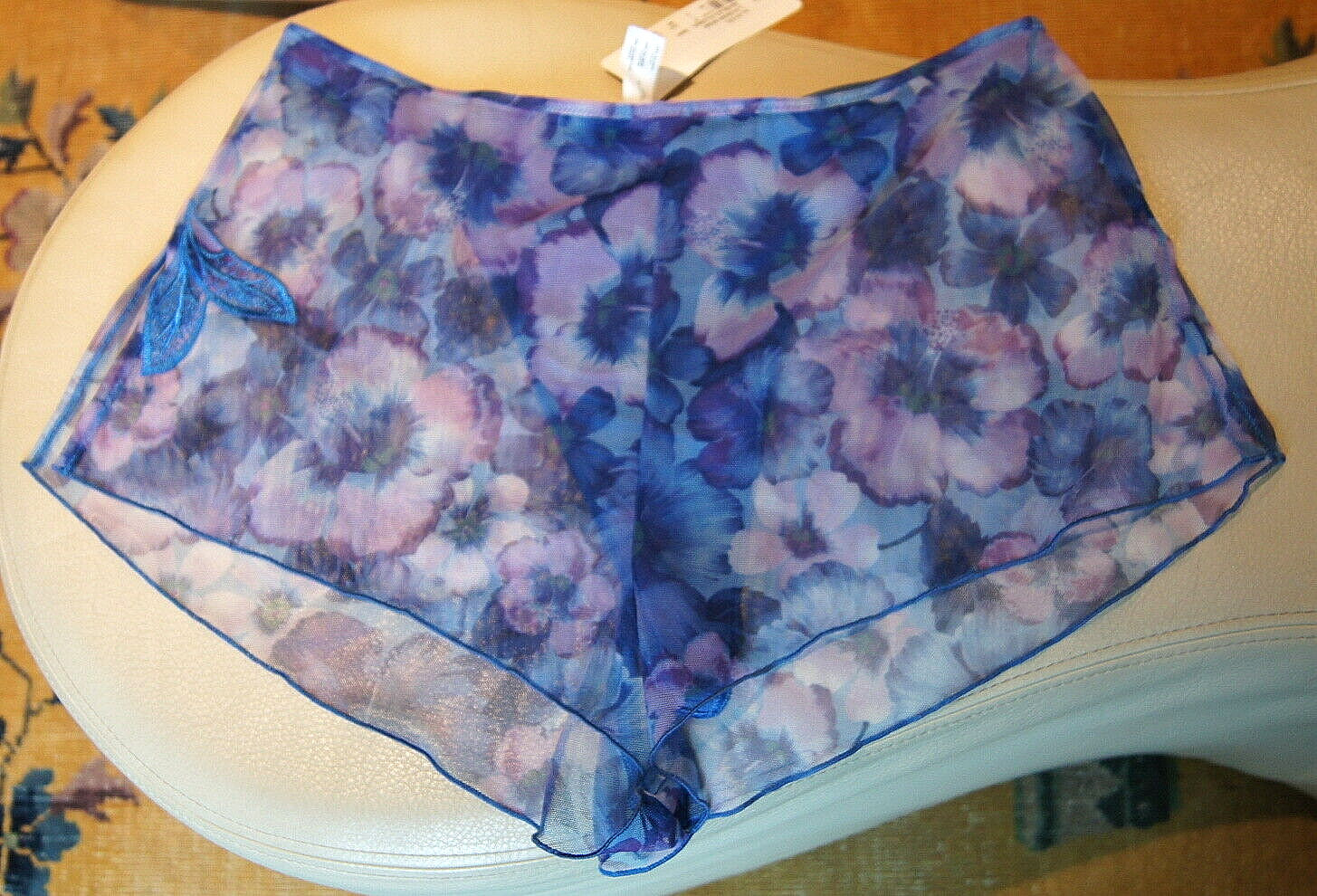 Lise Charmel Bleu Floral “Desir Desir” Sheer Embroidered French Knickers