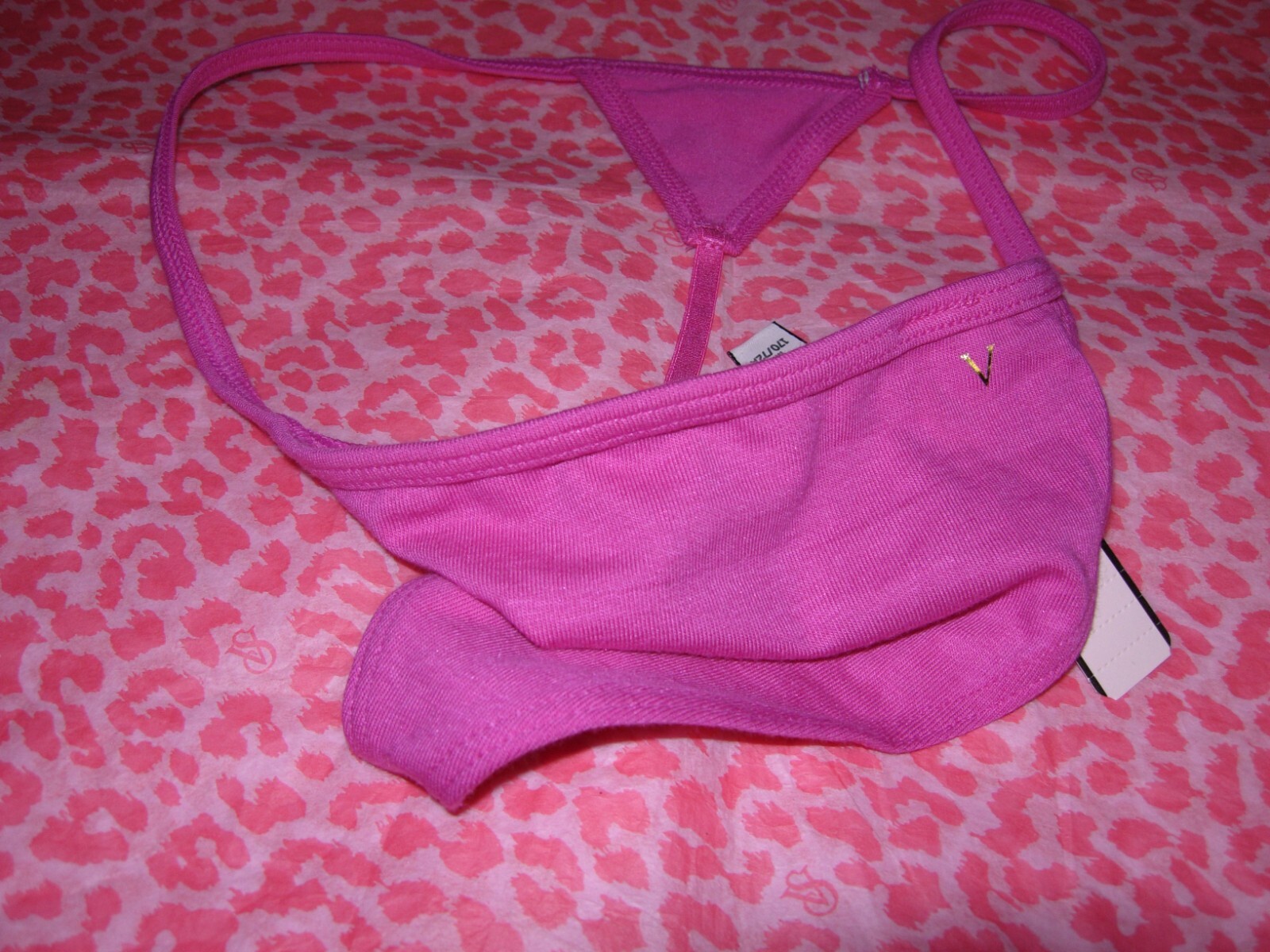 Victoria’s Secret Sexy V-String G-String Skimpy Strappy Fuchsia Frenzy NWT
