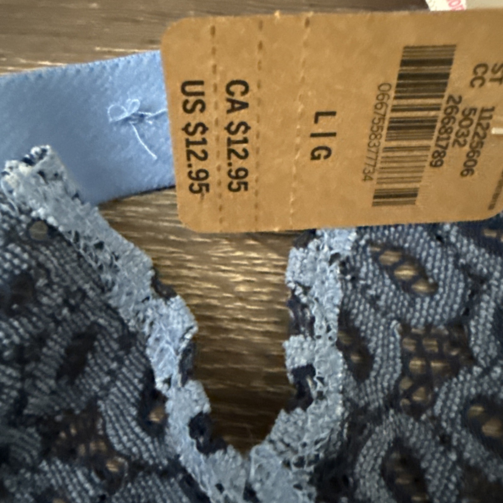 Pink By Victoria’s Secret, Large Blue Floral Lace Back French Cut Bikini Panties